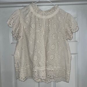 Cream eyelet shirt